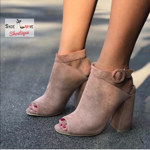 Nude Chunky Heels - Picture 2 of 3